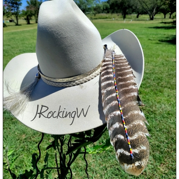 Jrw Custom Beaded Turkey Feather 